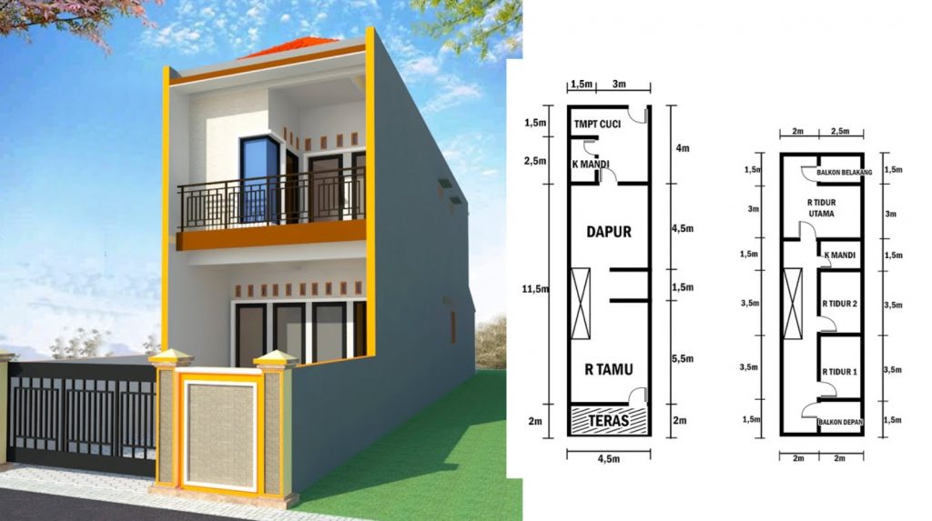 Desain Rumah 2 Lantai di Lahan Sempit