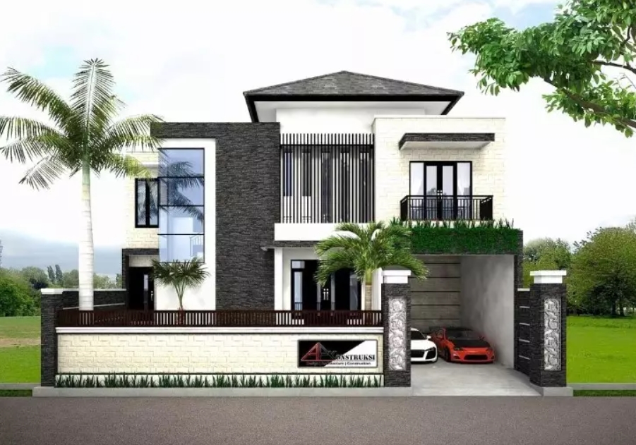 desain rumah 2 lantai modern elegan