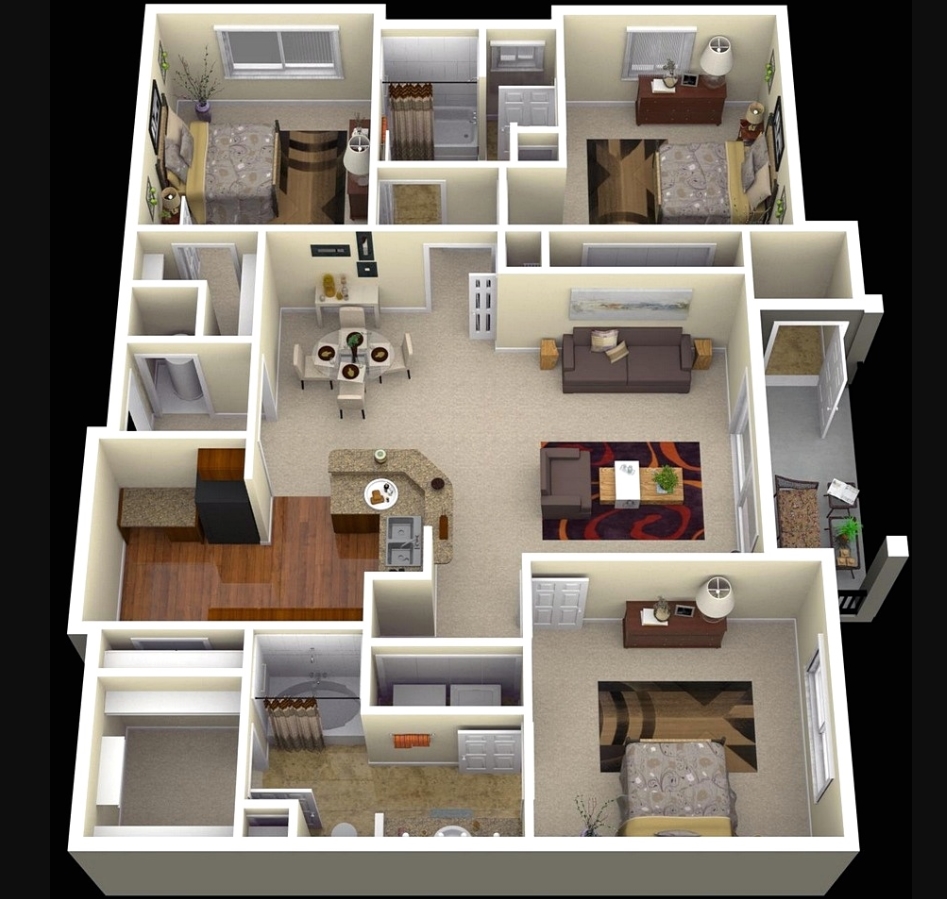 Desain Rumah 3 Lantai dengan Luas 7 x 9 m2