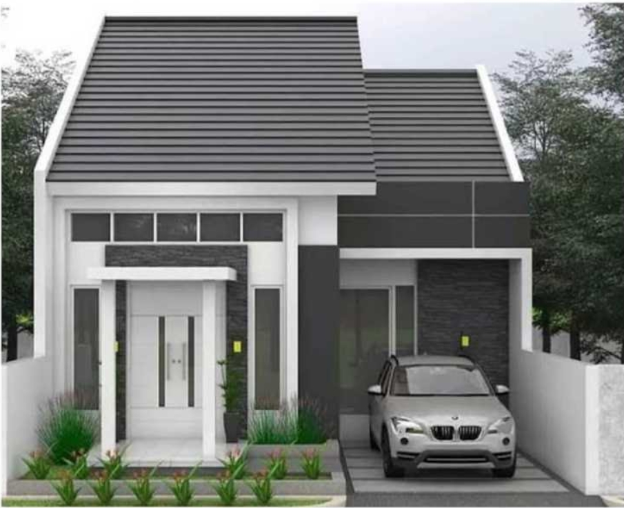 Desain Rumah Minimalis 6x12 Tampak Depan